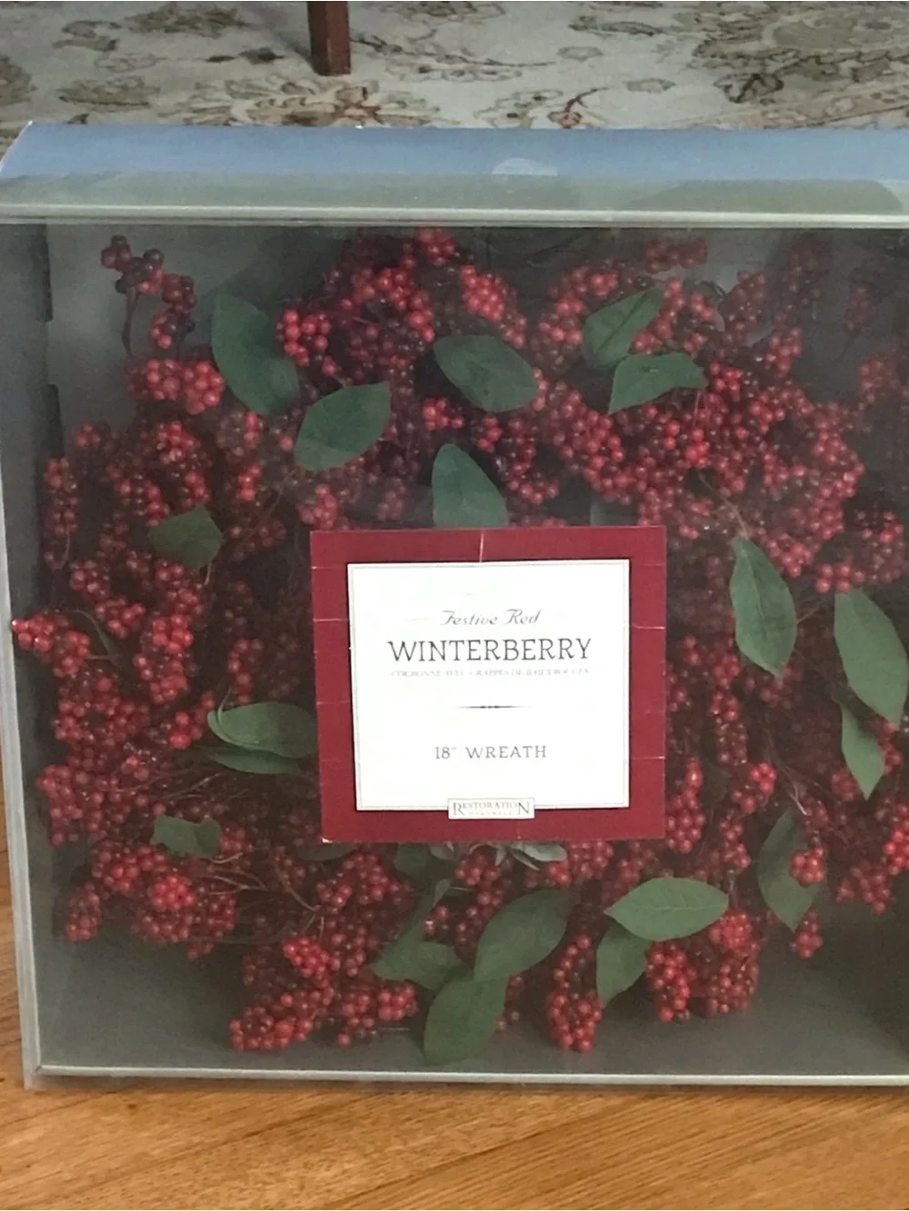 Restoration Hardware 18” Red Berry Wreath and Kissing Ball
